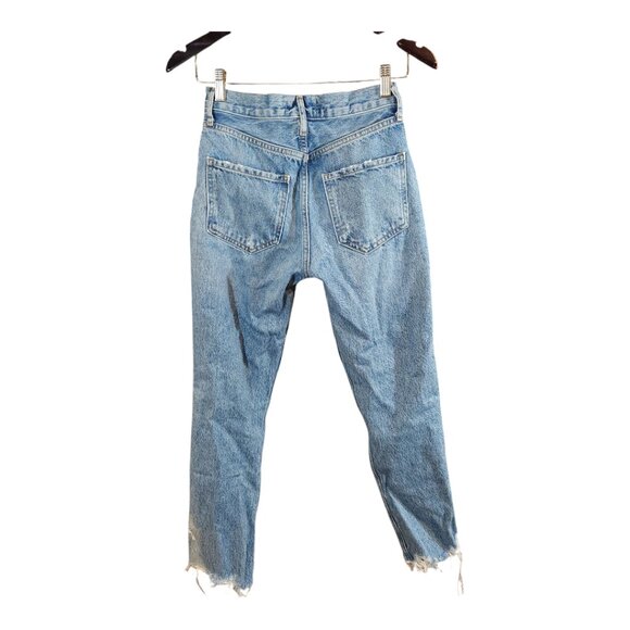 AGOLDE Riley Chewed Hem Straight Cropped High Rise Button-fly Jeans Women's 24 - Picture 6 of 9
